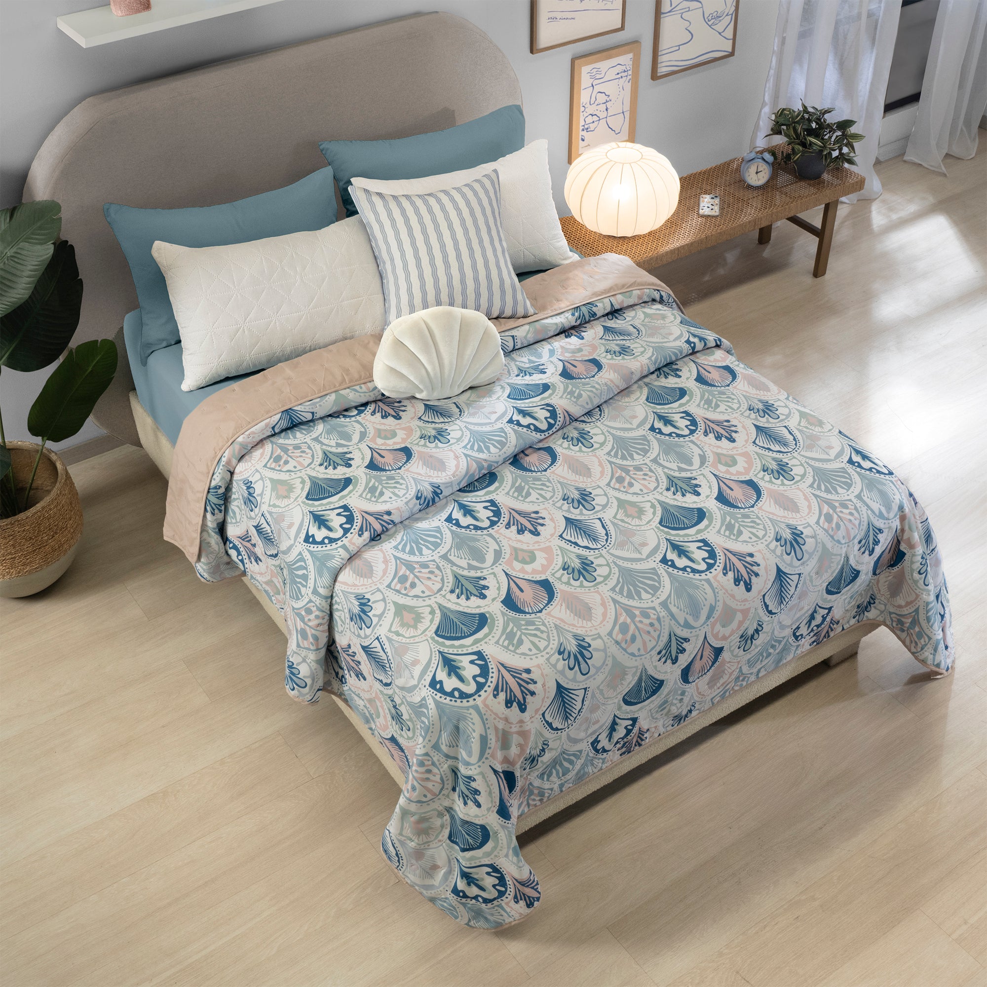 VIANNEY Edredón Doble Vista Ultradelgado Novo Santorini