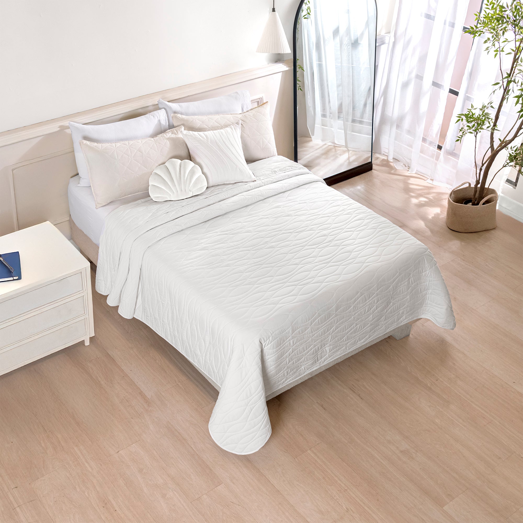 VIANNEY Edredón Doble Vista Ultradelgado Novo White