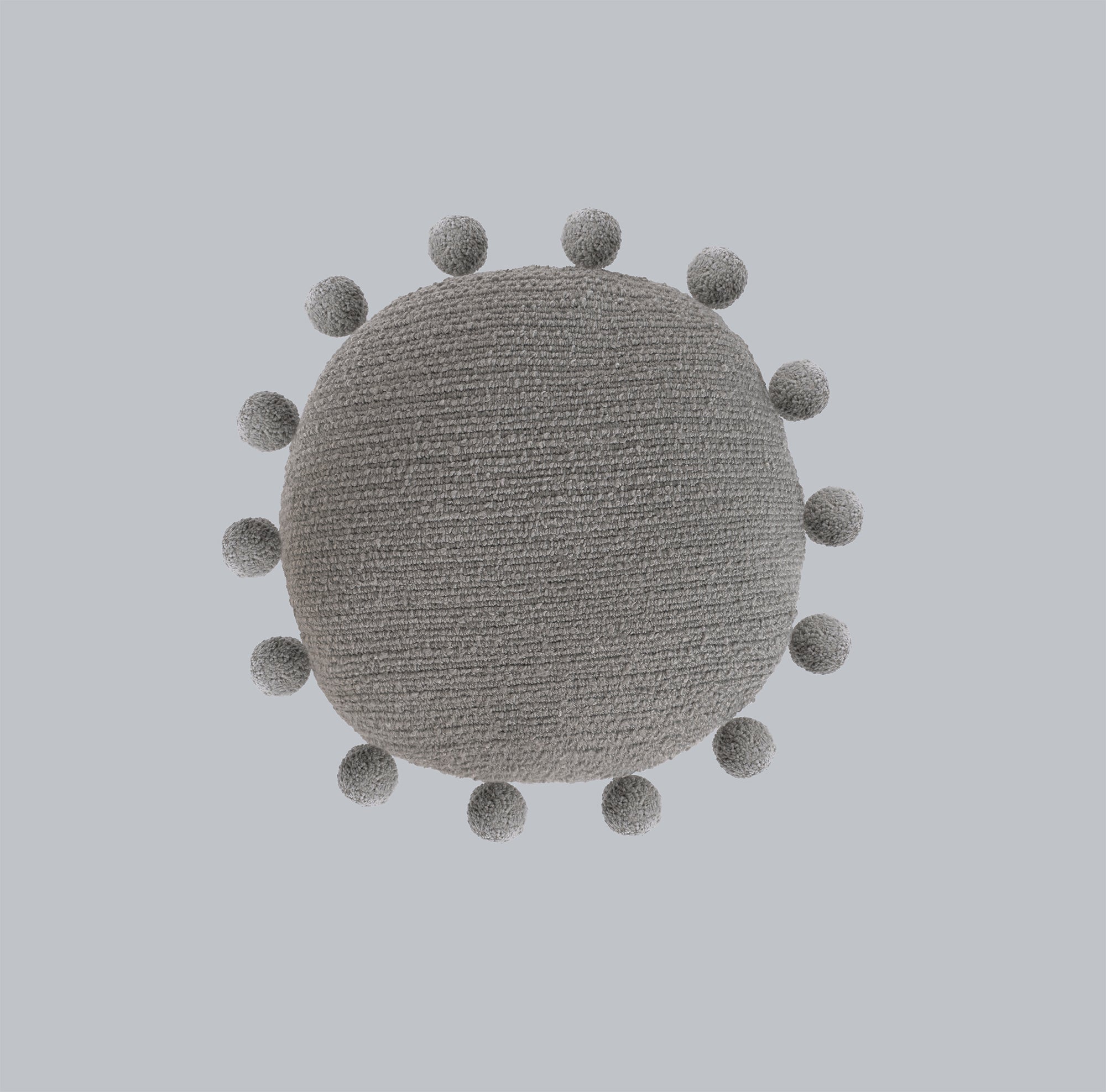 VIANNEY Cojín Decorativo Con Pompones Mumbai Gris