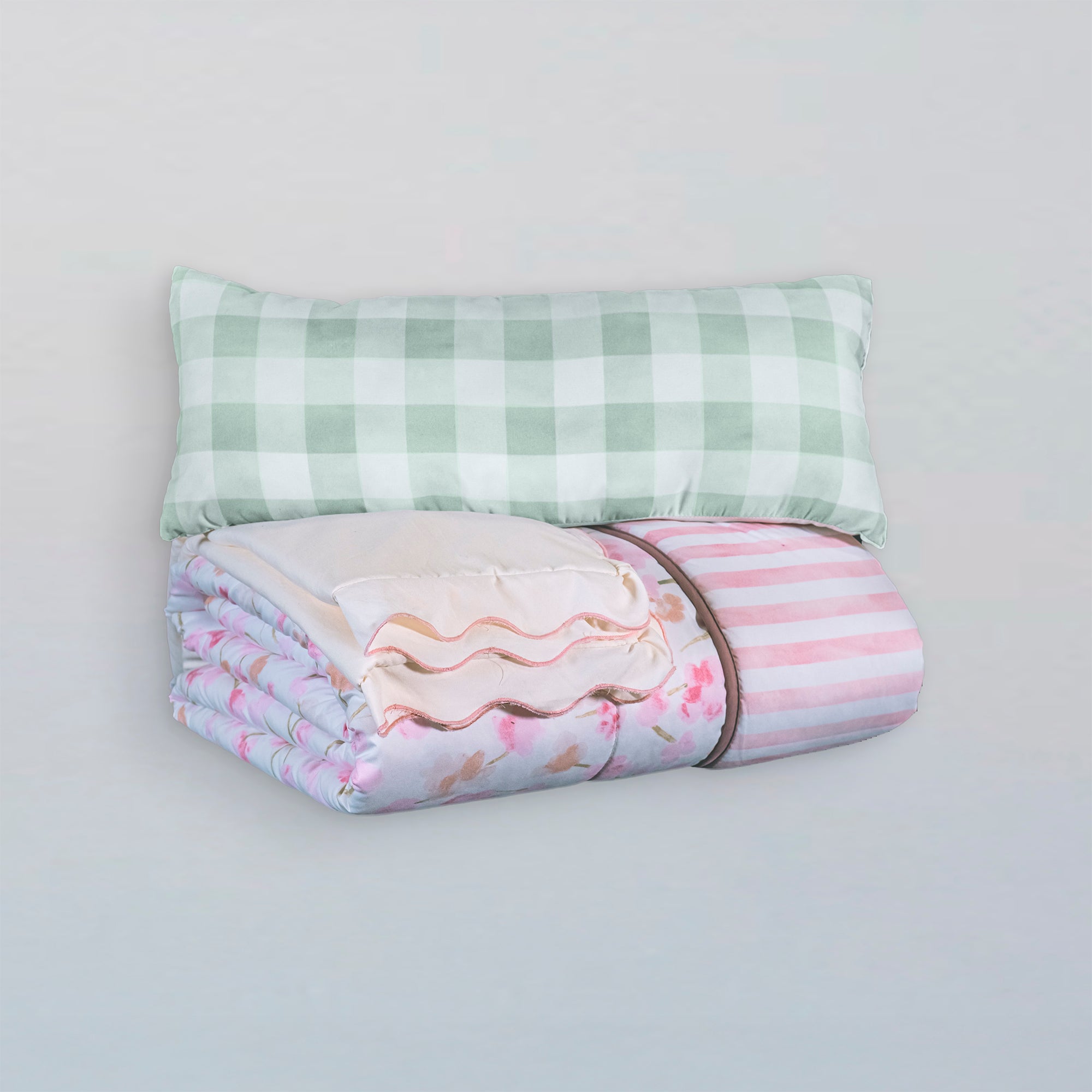 VIANNEY Juego De Edredón Doble Vista Con Fundas Y Cojín Cottage