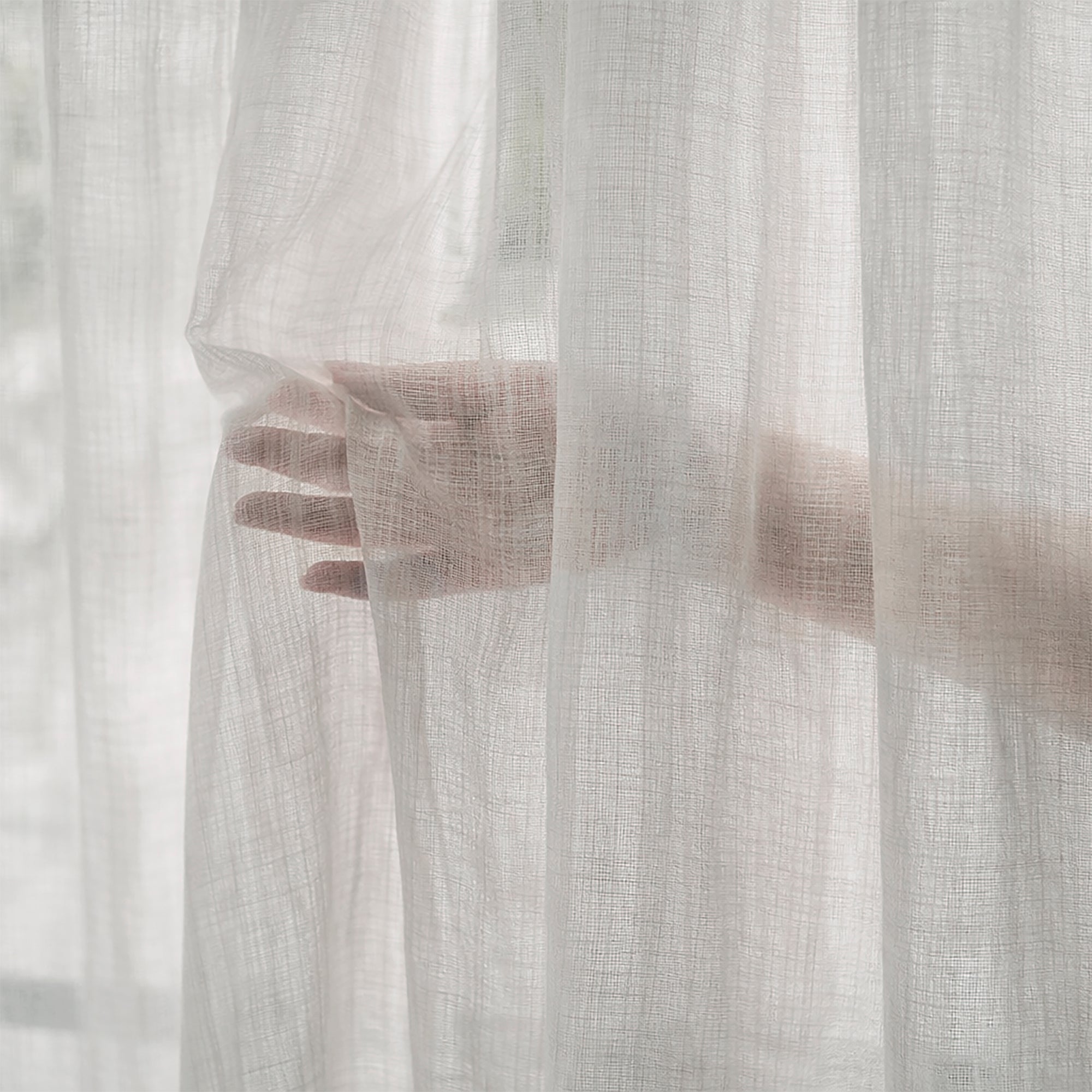 VIANNEY Set De Cortinas Traslúcidas Textura Voile Con Argollas Viena Blanco