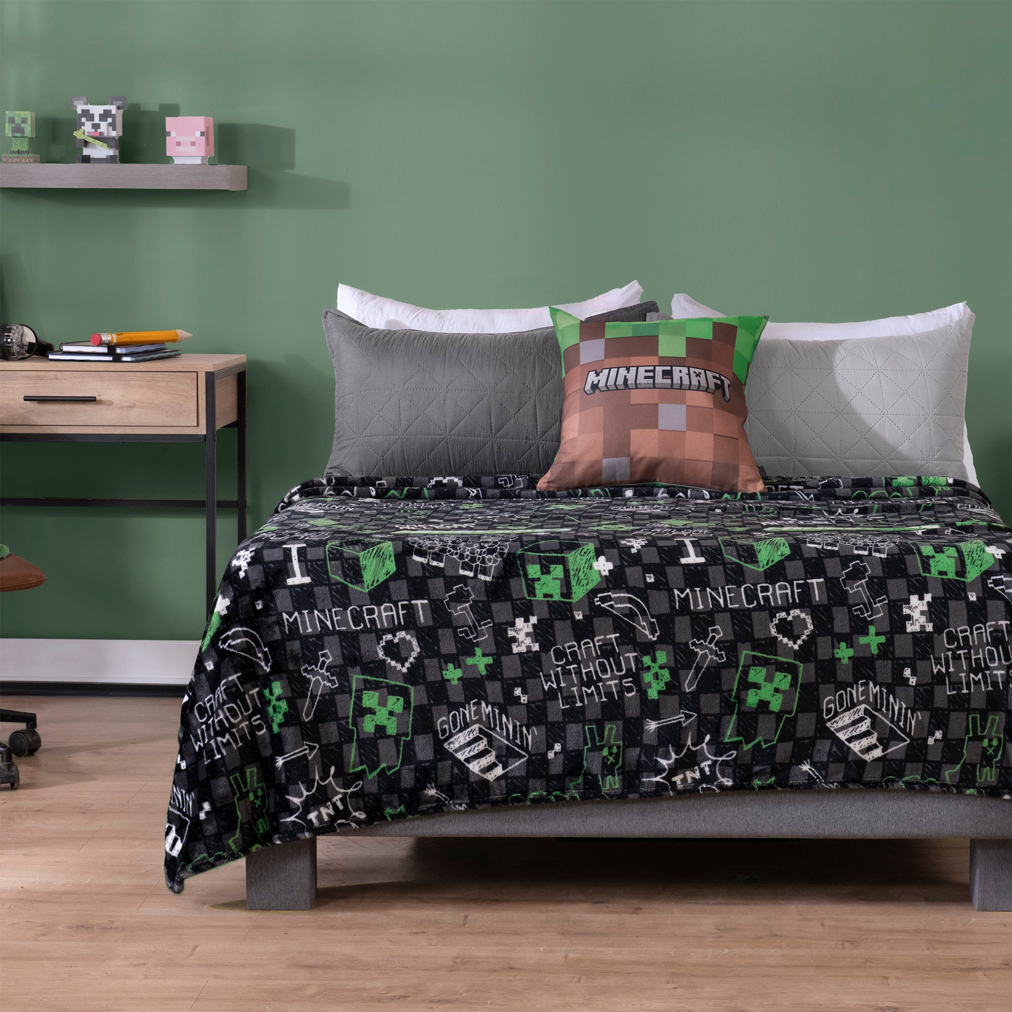 VIANNEY Cobertor Ligero Estampado Súper Suave Minecraft