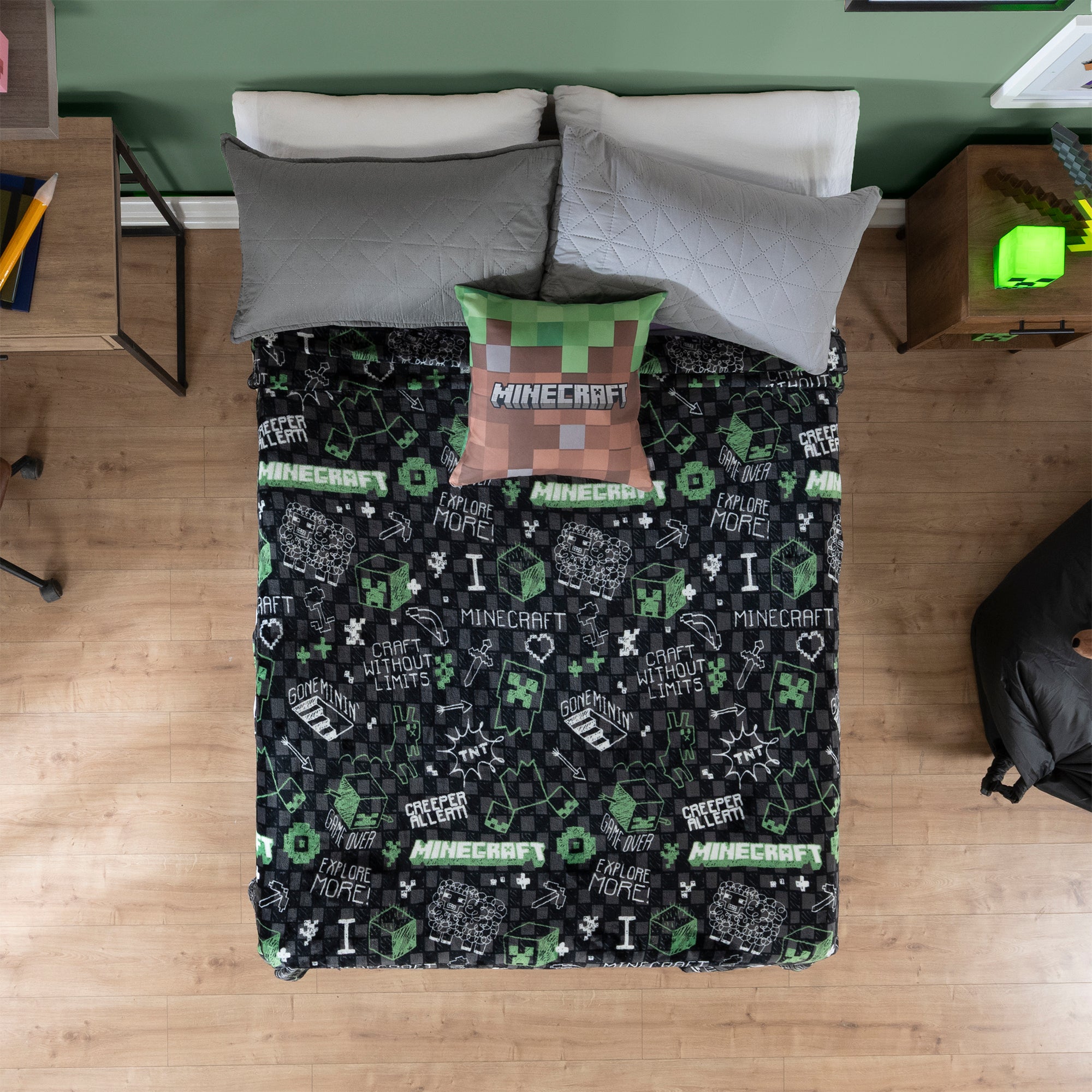 VIANNEY Cobertor Ligero Estampado Súper Suave Minecraft