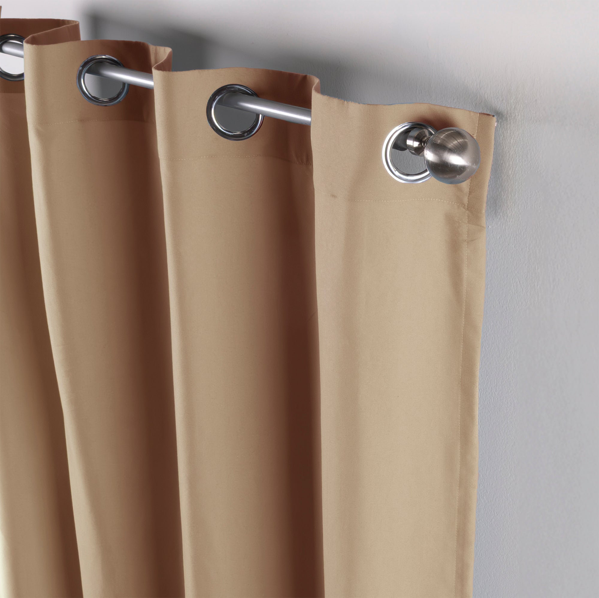 VIANNEY Set De Cortinas Con Argollas Lisas Viasoft Kaki