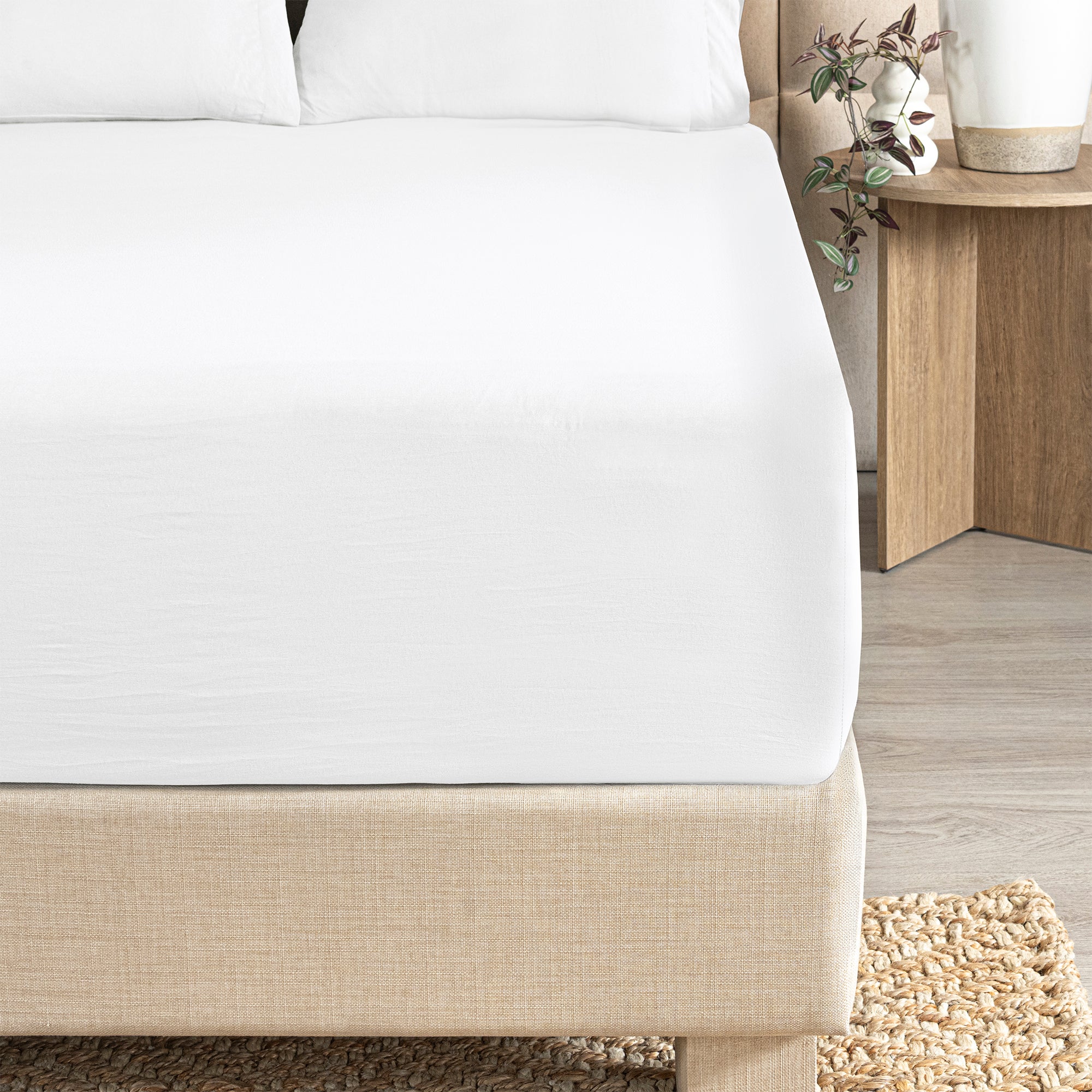 VIANNEY Juego De Sábanas De Máxima Suavidad Con Acabado Tipo Lino Viasoft Washed White