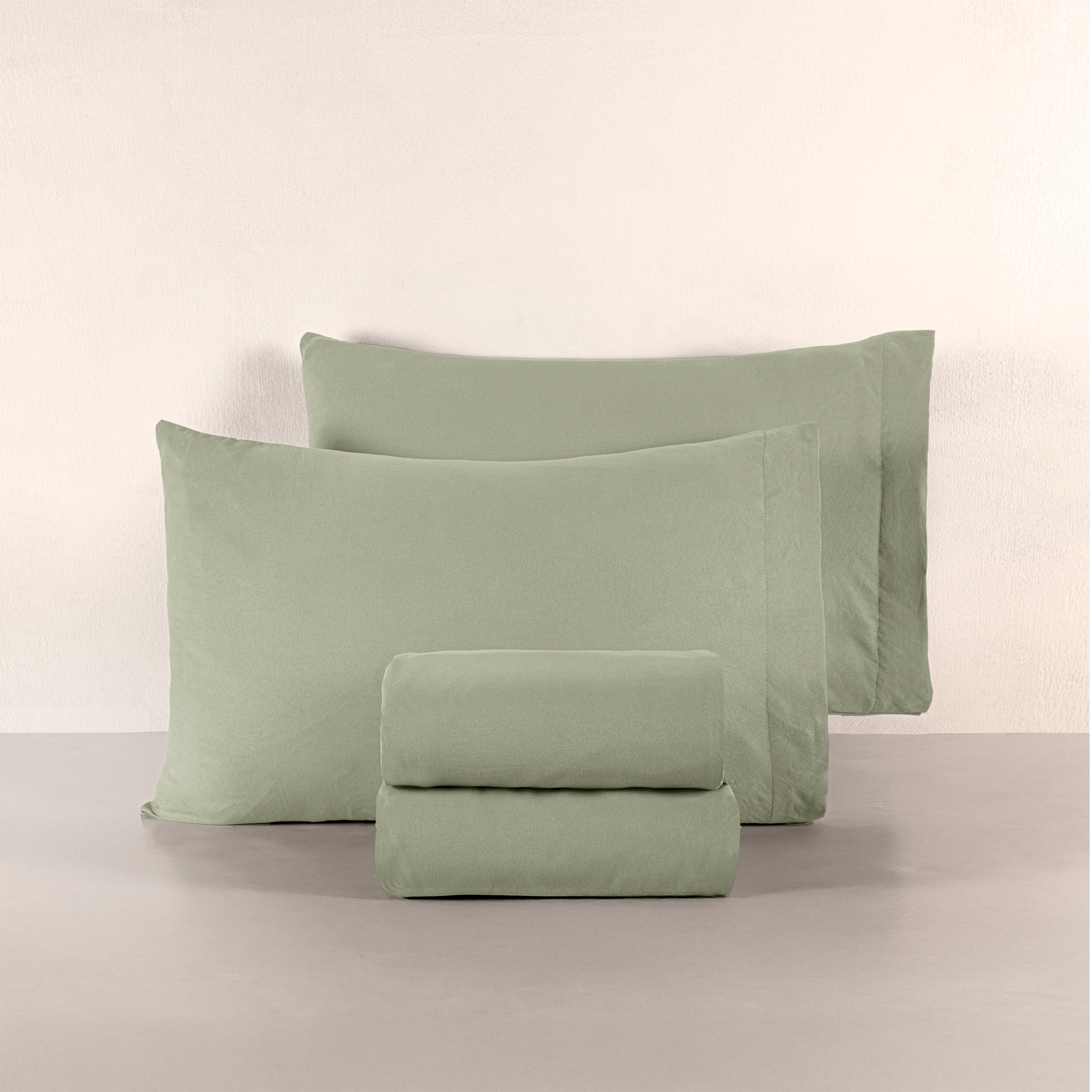 VIANNEY Juego De Sábanas De Máxima Suavidad Con Acabado Tipo Lino Viasoft Washed Matcha