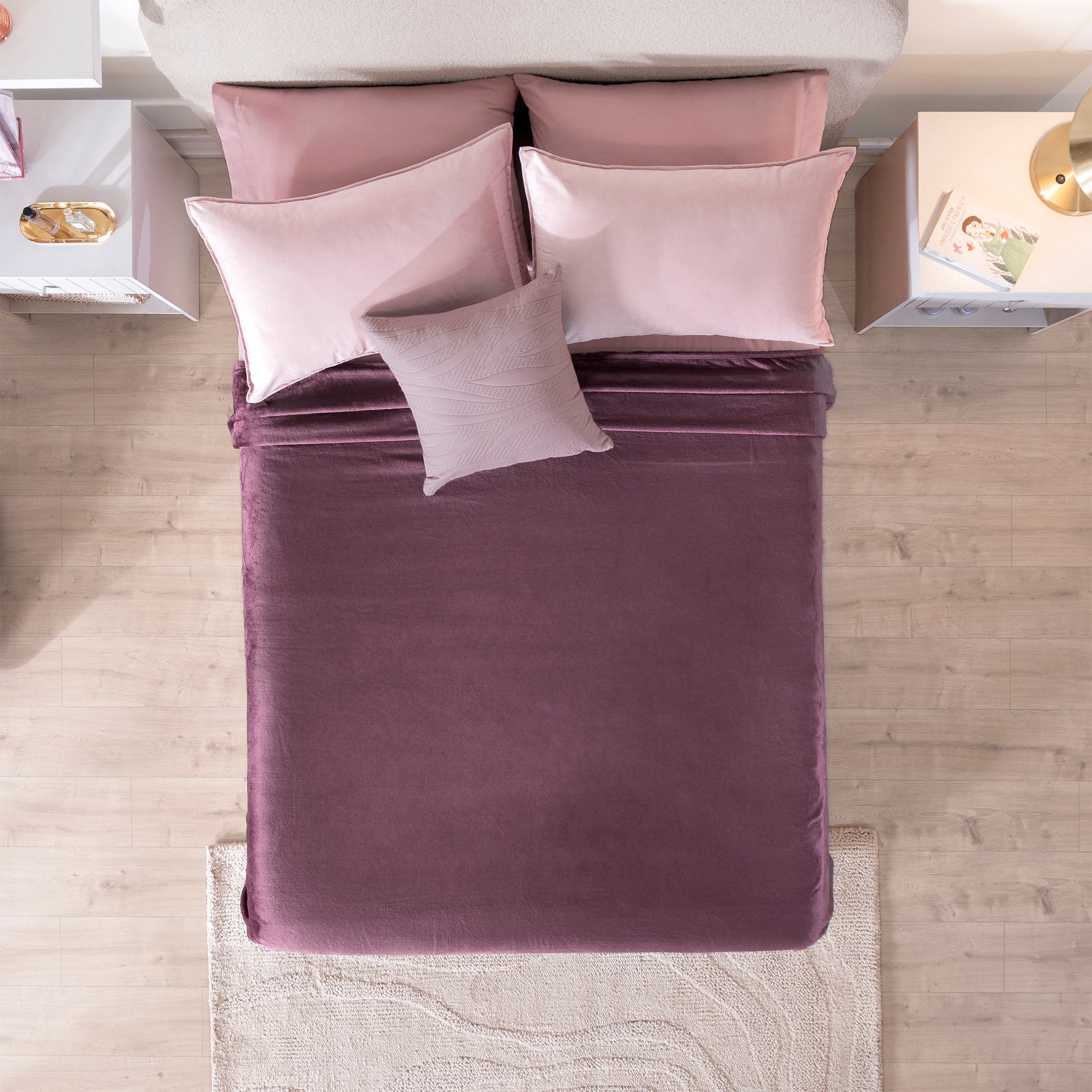 VIANNEY Cobertor Ligero Liso Súper Suave Berry