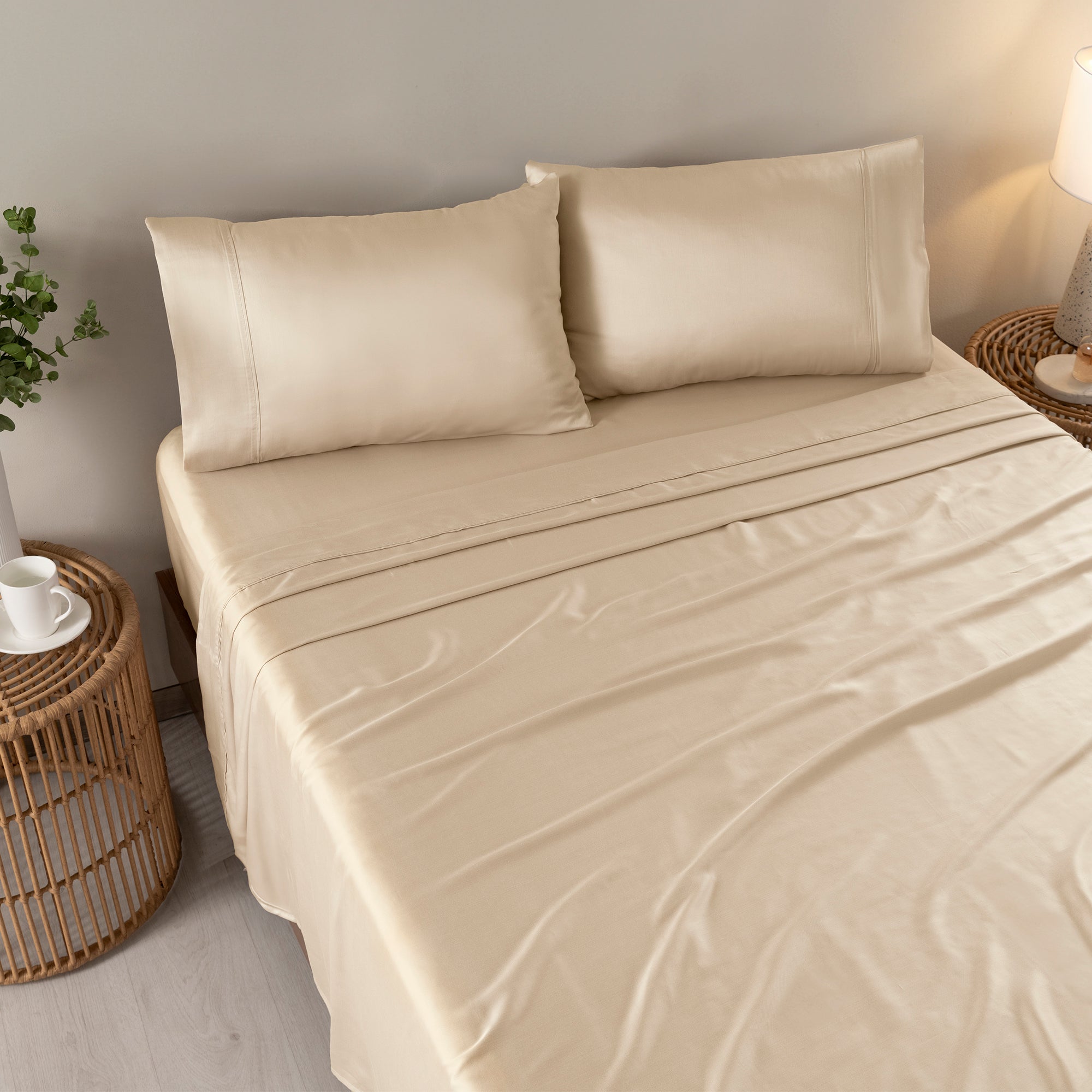 VIANNEY Juego De Sábanas Ultrasuaves Calidad Premium Con Fibras De Origen Natural Ivory