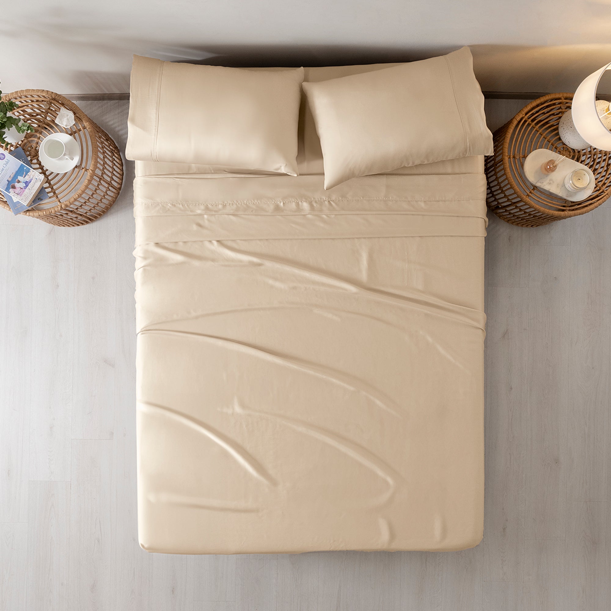VIANNEY Juego De Sábanas Ultrasuaves Calidad Premium Con Fibras De Origen Natural Ivory