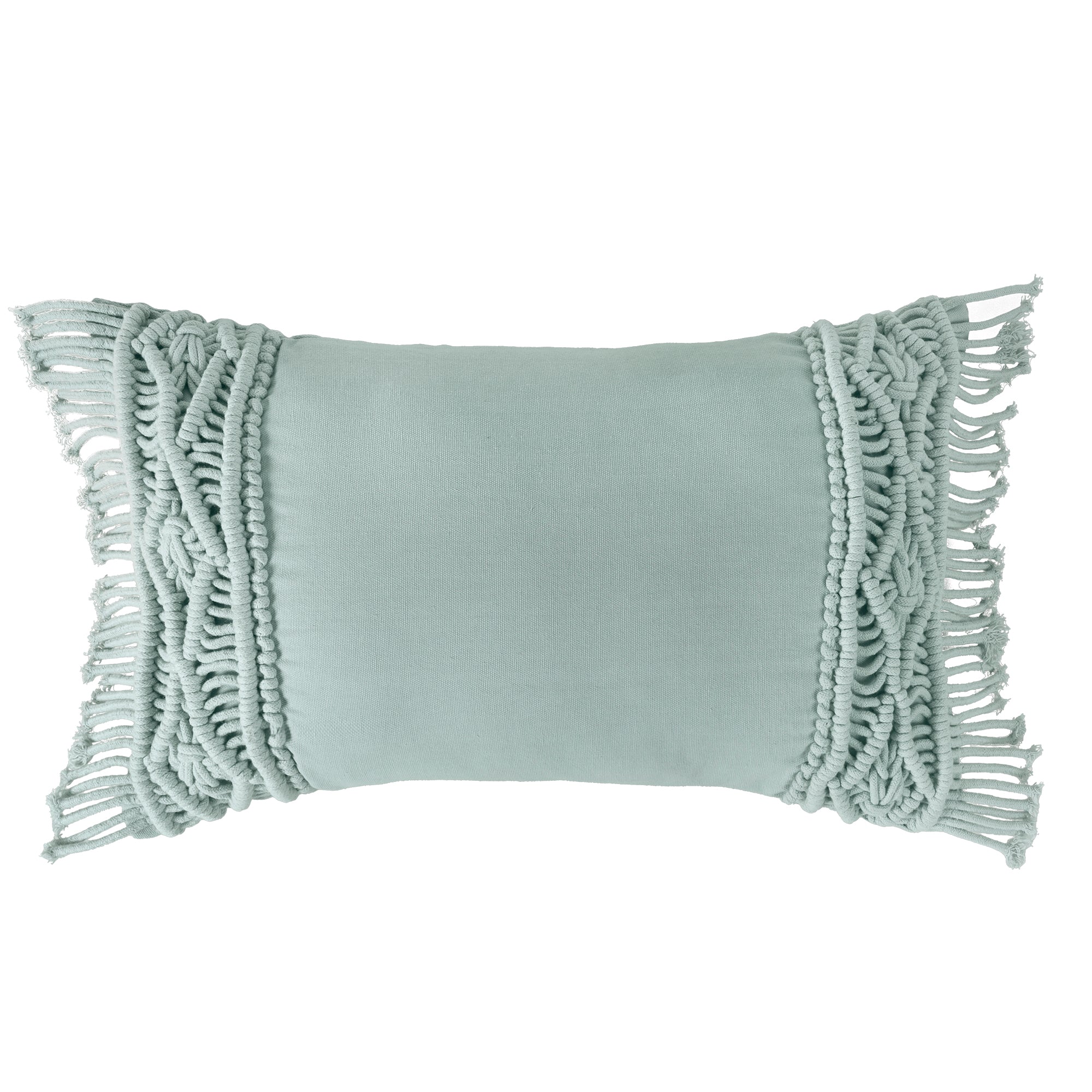 VIANNEY Funda De Cojín Con Tejido Mumbai Macrame Aqua