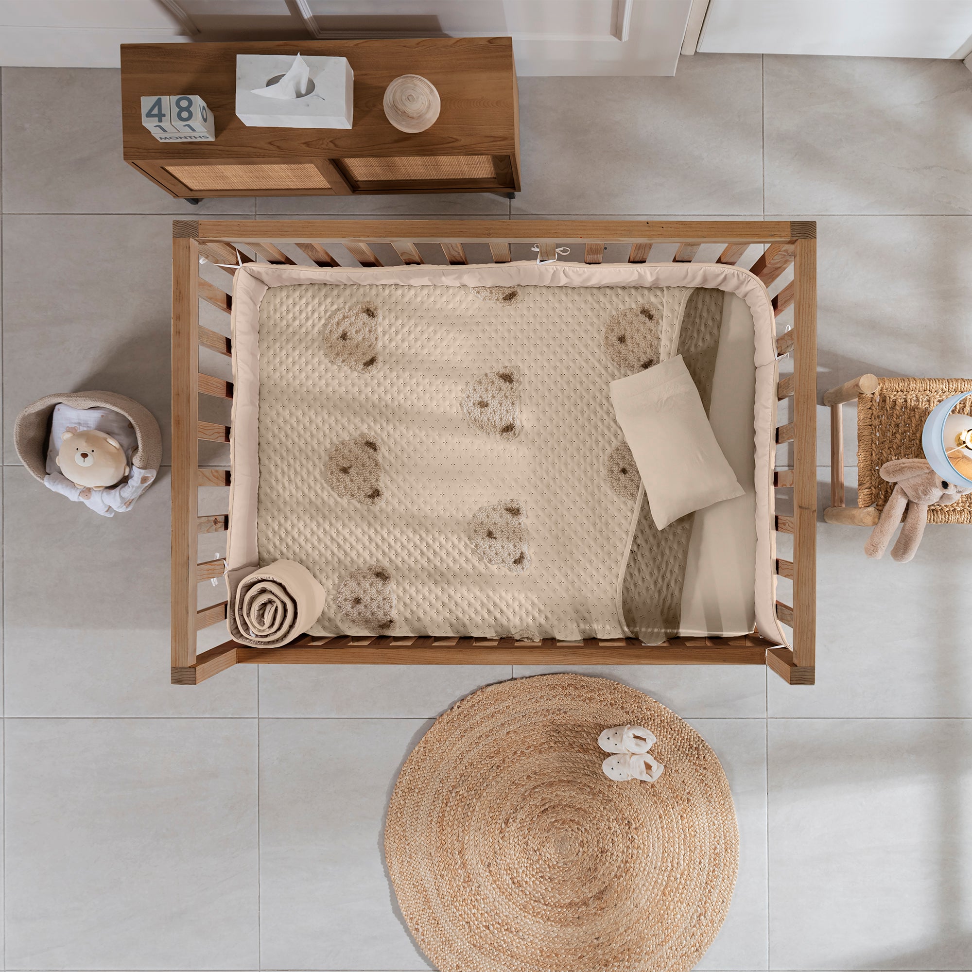 VIANNEY Edredón Para Cuna Doble Vista Con Tejido Premium Ositos